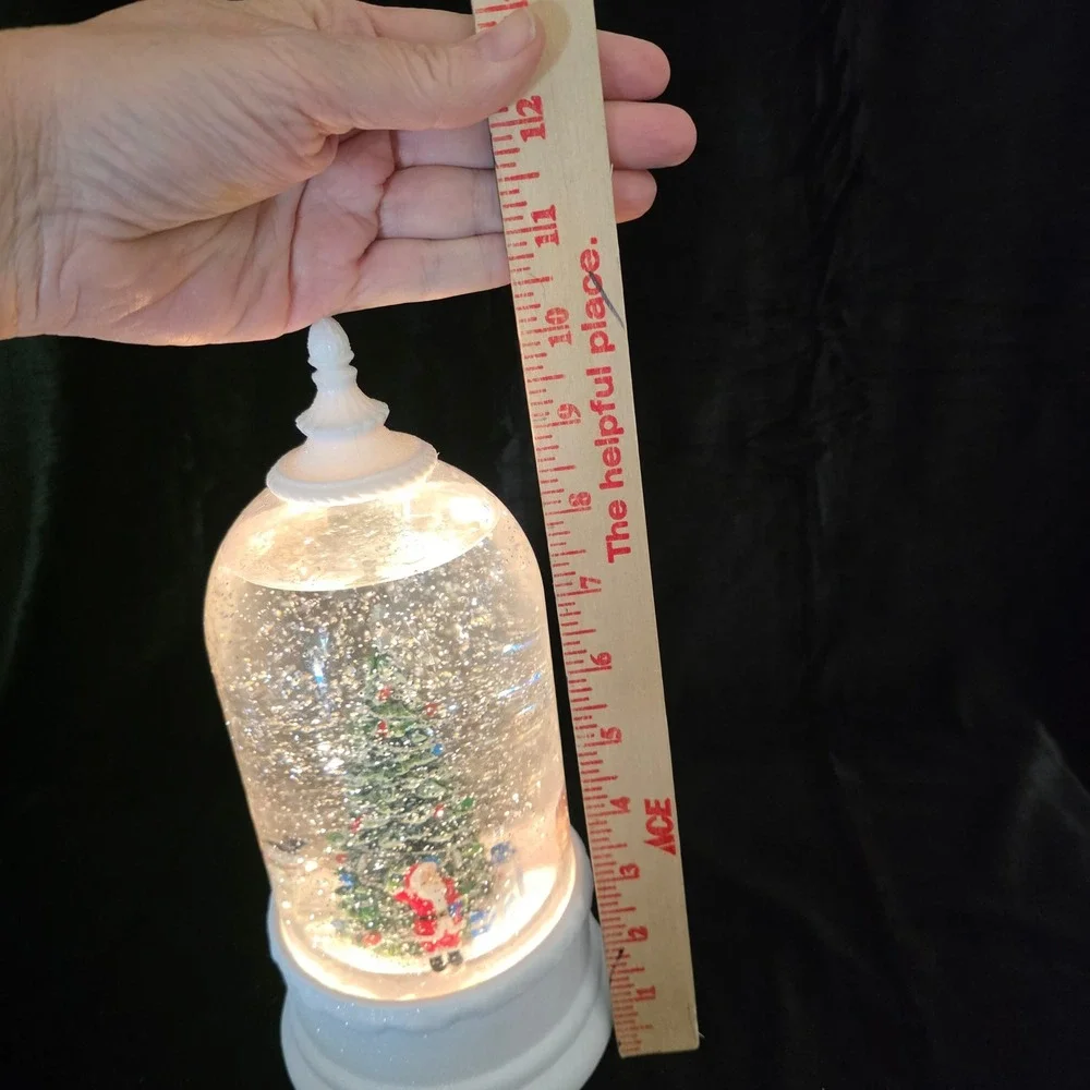 Lighted Swirling Glitter Christmas Snow Globe Santa Christmas Tree Snowman 10.5